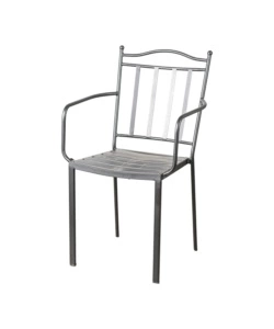 SEDIA DA ESTERNO CON BRACCIOLI EUROGARDEN "CHIOGGIA" IN METALLO 51X53X90 CM